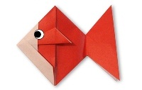 Оригами схема золотой рыбки